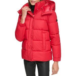 DKNY Women's Down Puffer Coat/Jacket Sz XL Ruby Red NWT